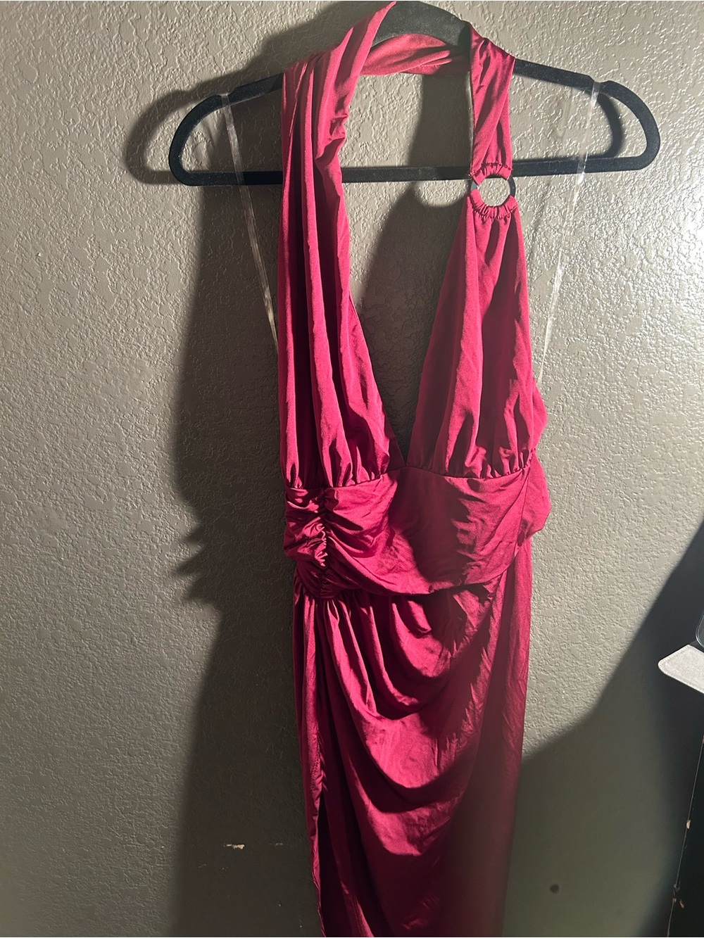 Fashion Nova One-Shoulder Ruched Evening Dress - Hot Pink